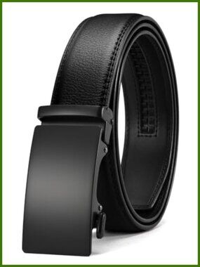Men's Genuine Leather Ratchet Belt 1 3/8" Adjustable Dress Belt